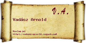 Vadász Arnold névjegykártya