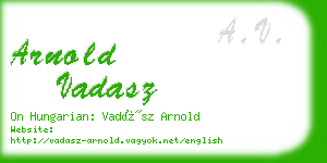 arnold vadasz business card